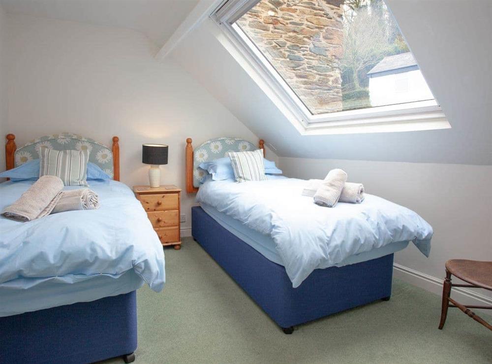 Twin bedroom at 3 Salle Cottage in Bow Creek, Nr Totnes, South Devon., Great Britain