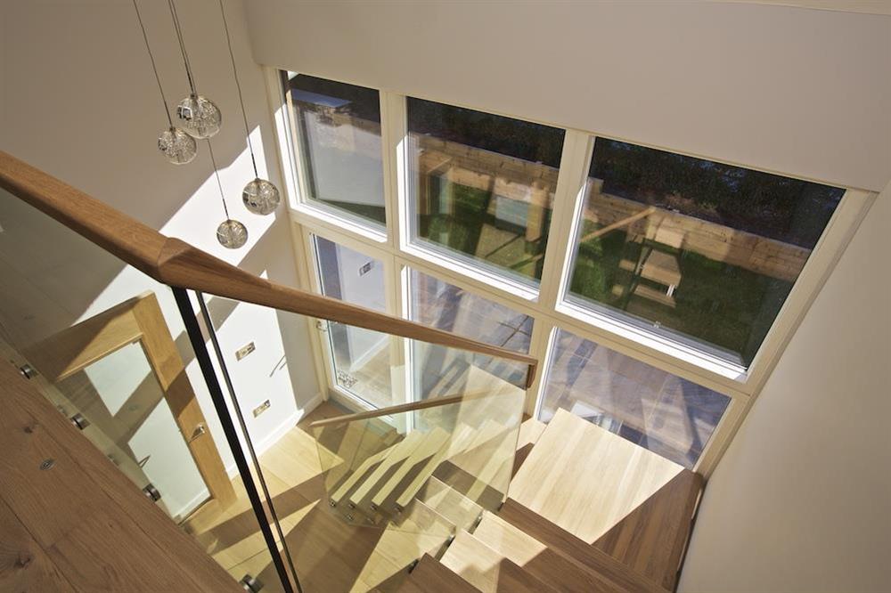 Oak and glass staircase to the first floor (photo 3) at 3 The Drive in , Hillfield, Dartmouth