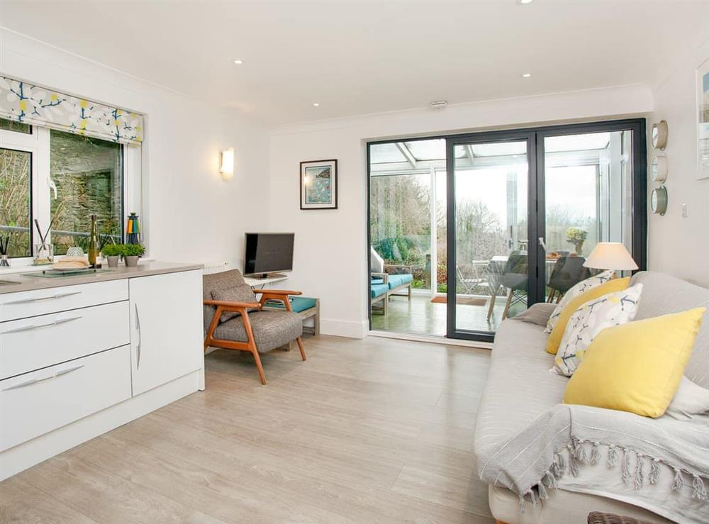 Open plan living space at 3 White Ladies in Stoke Fleming, near Dartmouth, Devon