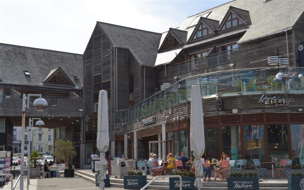 Events Square in Falmouth for a choice of restaurants and summer activities