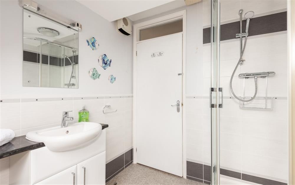 The spacious en suite has a spacious shower cubicle at 30 Lower Stables in Maenporth