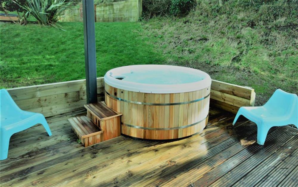 The super hot tub on the rear terrace. at 30 Talland in Talland Bay