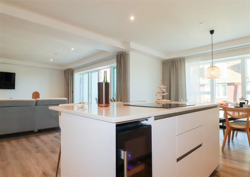 This is the kitchen at 33 Cliff Edge, Newquay