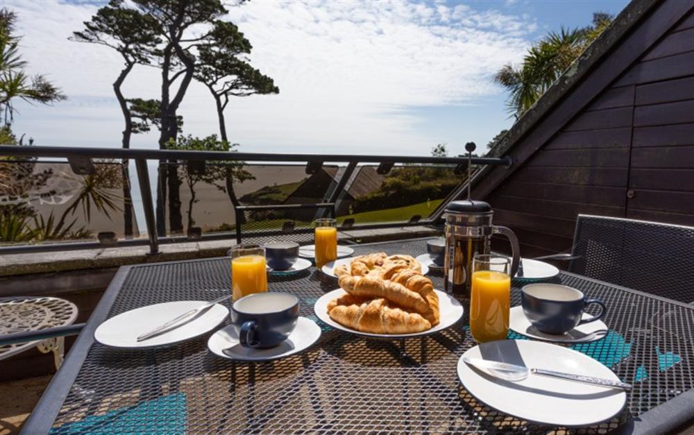 You'll love breakfast on the balcony! at 33 Lower Stables in Maenporth