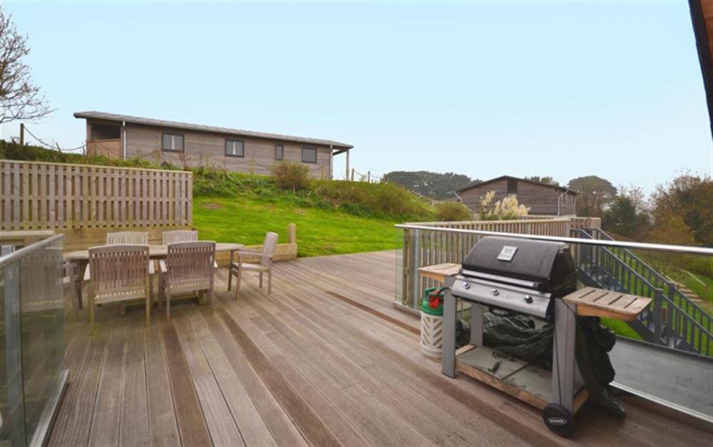 The decking area accessed from the kitchen/dining area at 34 Talland in Talland Bay