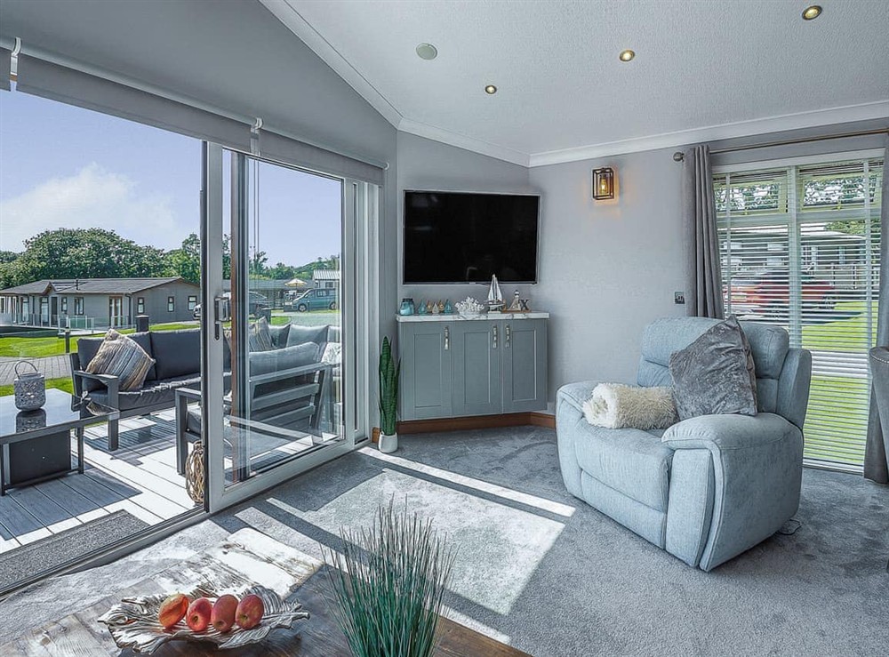 Open plan living space at 36 at the Sanctuary in Rhosfawr nr Pwllheli, Gwynedd