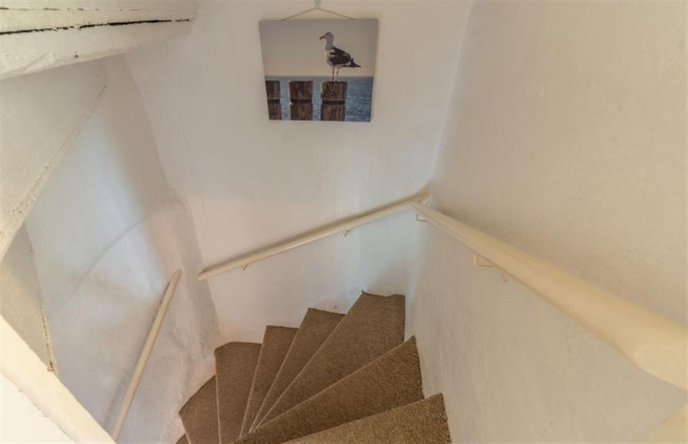 Norfolk winder stairs are steep at 36 High Street, Wells-next-the-Sea