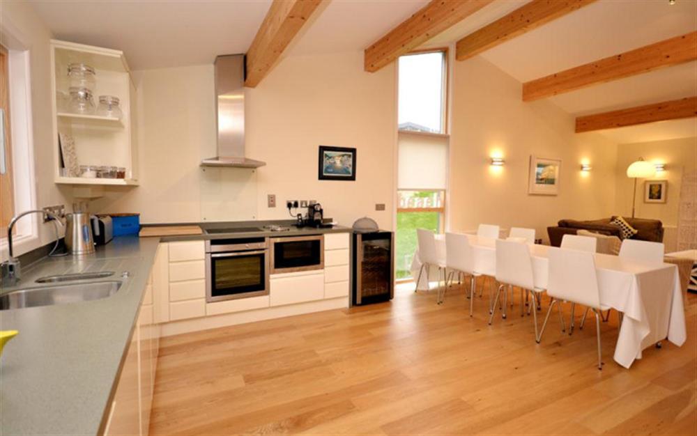 Another view of the kitchen and dining area at 36 Talland in Talland Bay