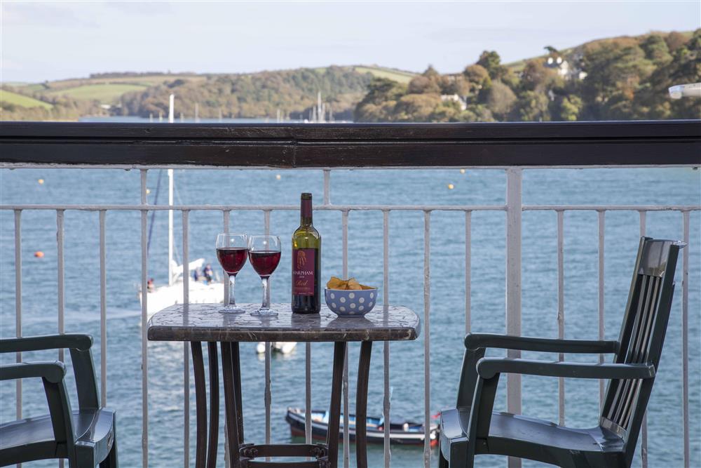 Balcony with panoramic sea views at 36 The Salcombe in Fore Street, Salcombe