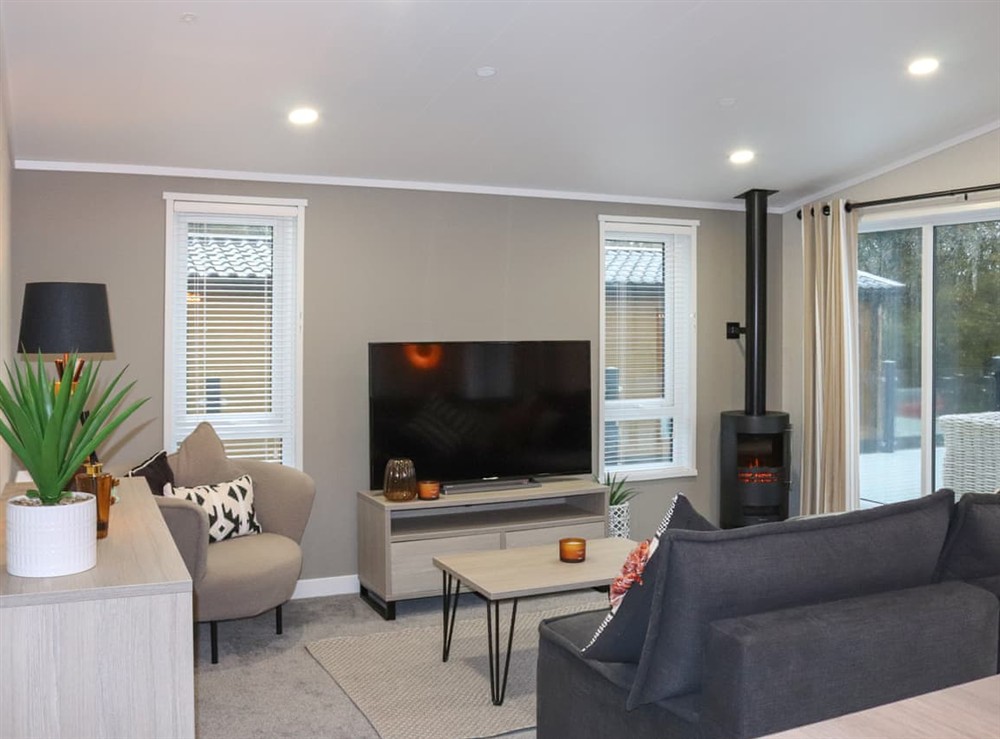 Living area at 38 at the Sanctuary Lodges in Rhosfawr, near Pwllheli, Gwynedd