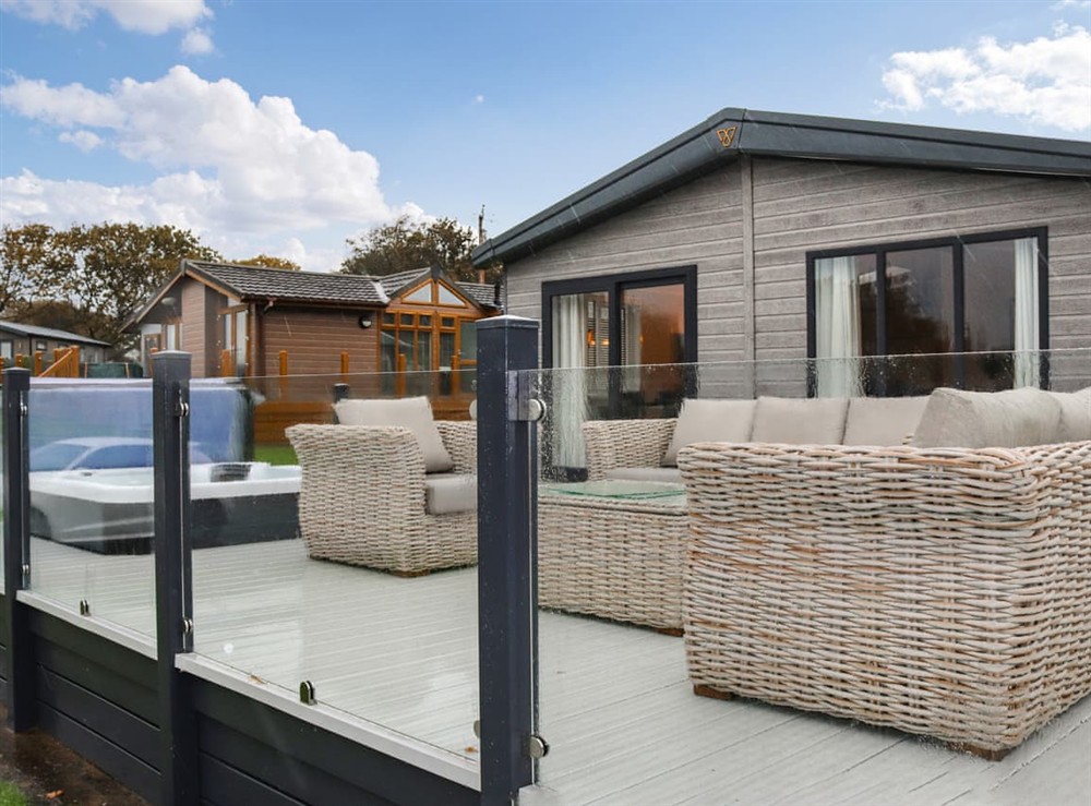 Outdoor at 38 at the Sanctuary Lodges in Rhosfawr, near Pwllheli, Gwynedd