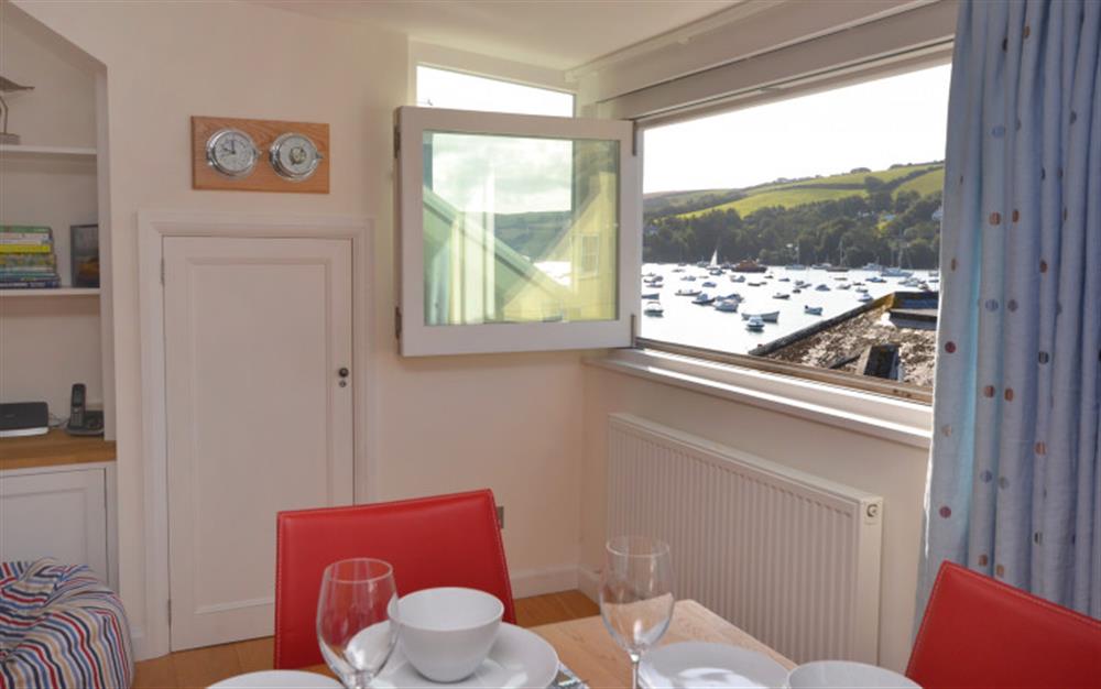 Great views from the dining area at 3A Island Terrace in Salcombe