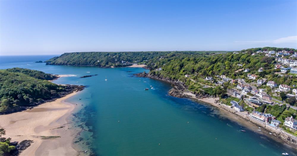 Salcombe estuary as seen from the air at 3A Island Terrace in Salcombe