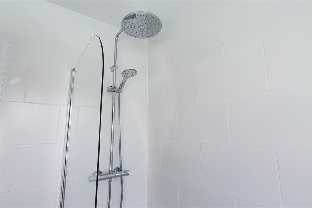 rain-head shower at 4 Armada Apartments in Hope Cove, Kingsbridge