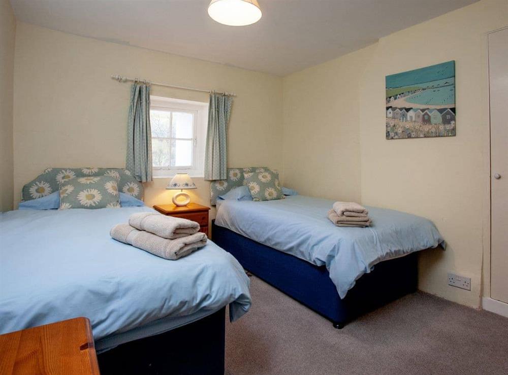 Twin bedroom at 4 Castle Cottage in Bow Creek, Nr Totnes, South Devon., Great Britain