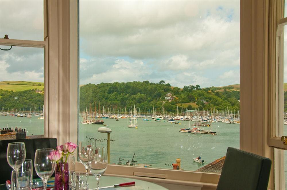 Dining area overlooking Kingswear and the river at 4 Dartview in South Town, Dartmouth