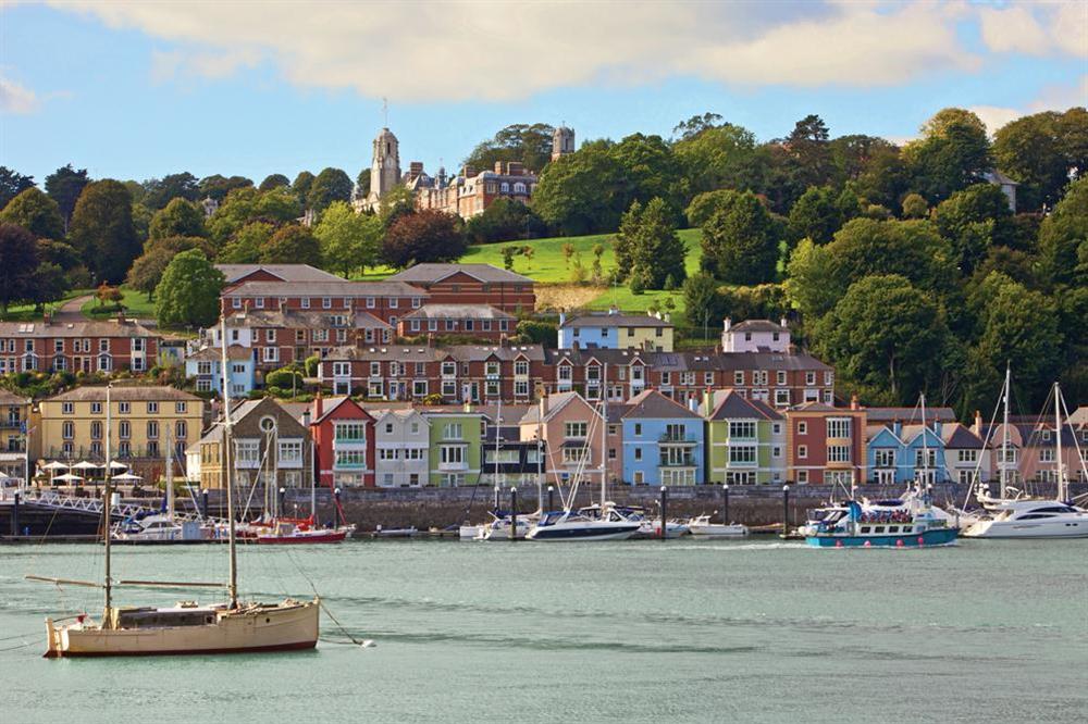 Looking across the River Dart towards the development at 4 Dartview in South Town, Dartmouth