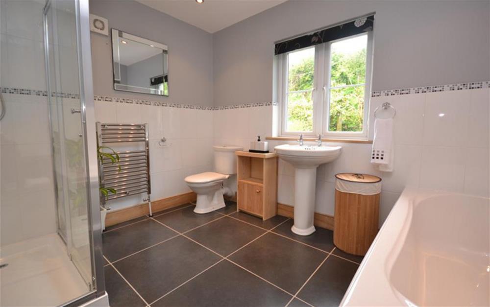 The stunning modern bathroom at 4 Florence Cottages in Torcross