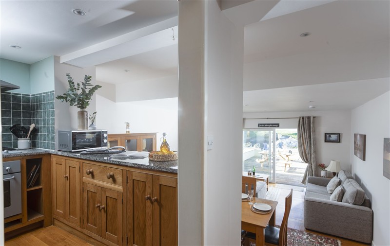 Kitchen at 4 Glendorgal Sands, Cornwall
