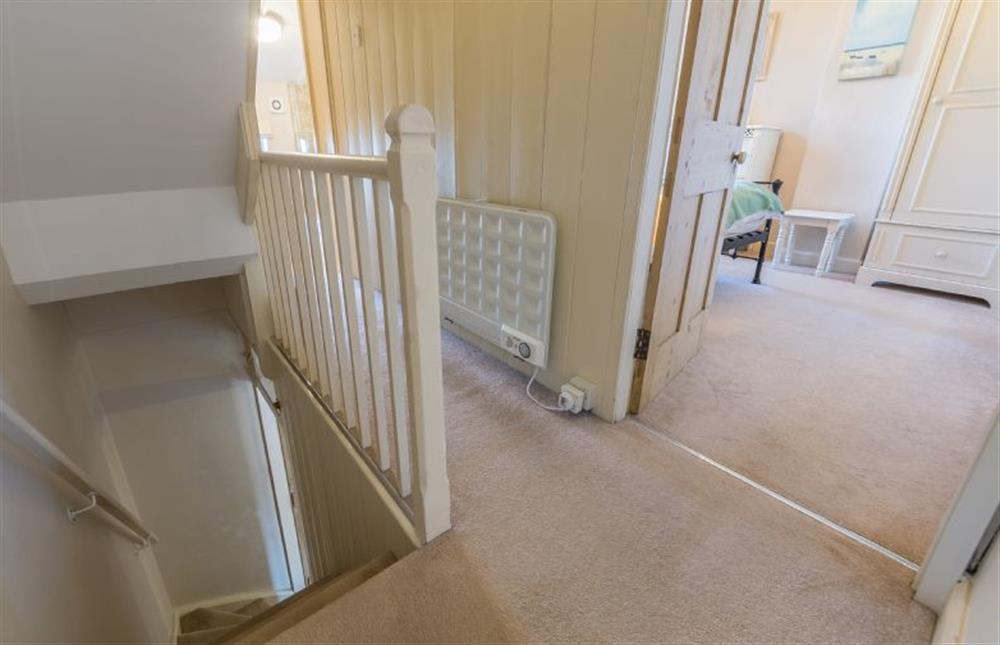 First floor: landing, with steep stairs to ground floor at 4 Harbour View, Brancaster Staithe near Kings Lynn