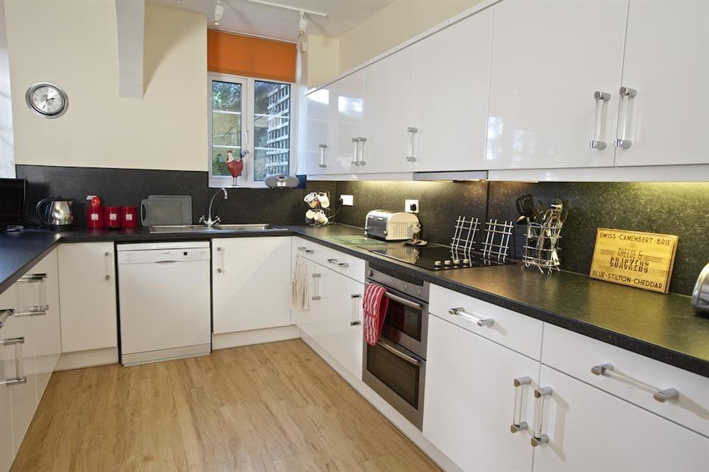 The modern and well equipped kitchen at 4 Ringrone in , Salcombe