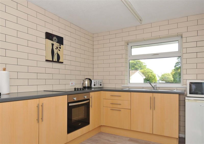 This is the kitchen at 4 Rosecraddoc Lodge Holiday Bungalows, Liskeard