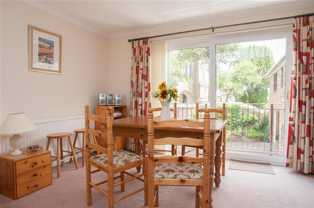 Dining area in the open plan living room at 4 Rosemount Court in , Salcombe