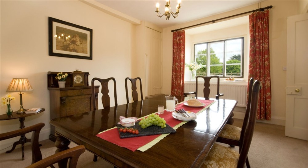 The dining area at 4 Stable Yard Cottage in Chesterfield, Derbyshire