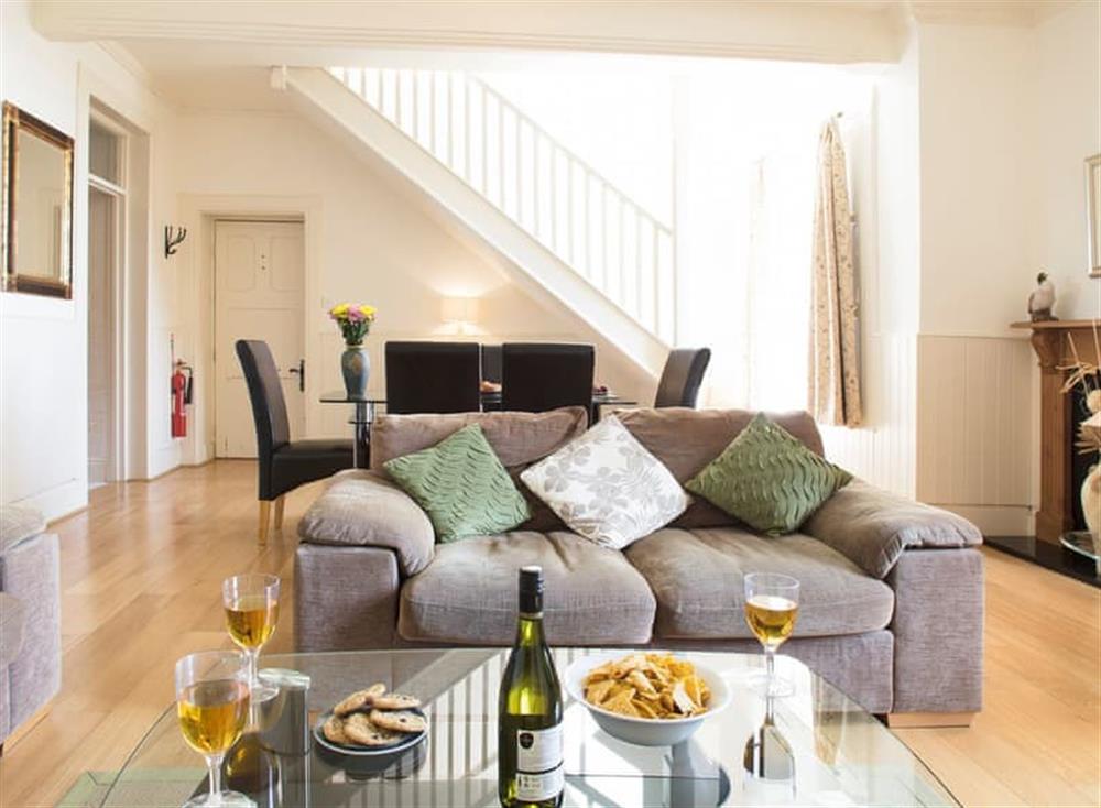 Open plan living space at 4 The Manor House in Torquay, South Devon