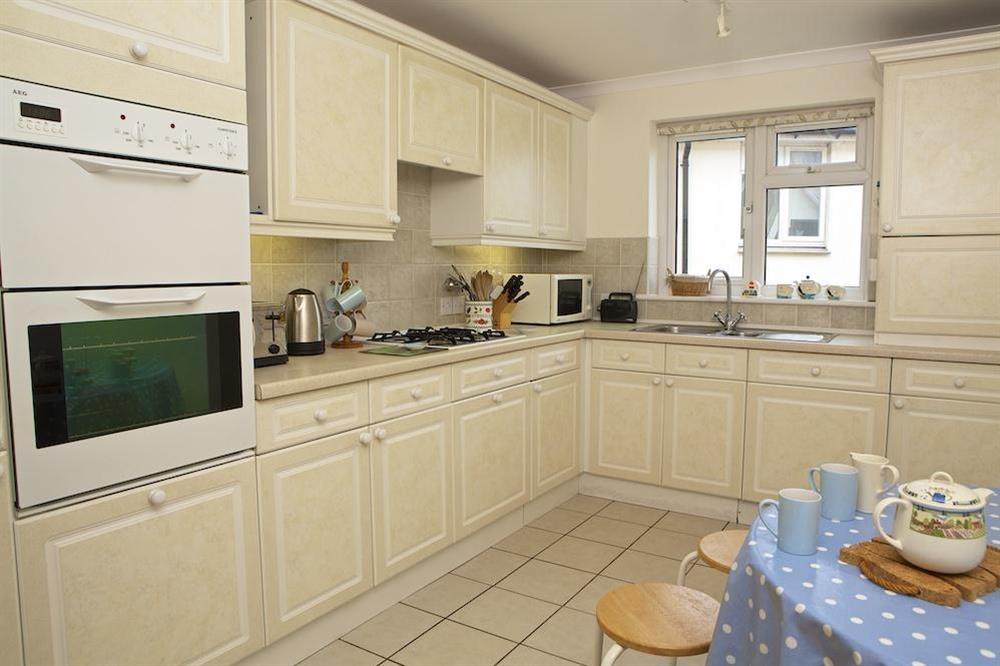 Fully fitted kitchen with utility area (not shown) at 4 Thurlestone Rock Apartments in Thurlestone Sands, Kingsbridge
