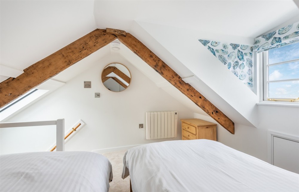 One of the bedrooms at 40 Fore Street in Salcombe