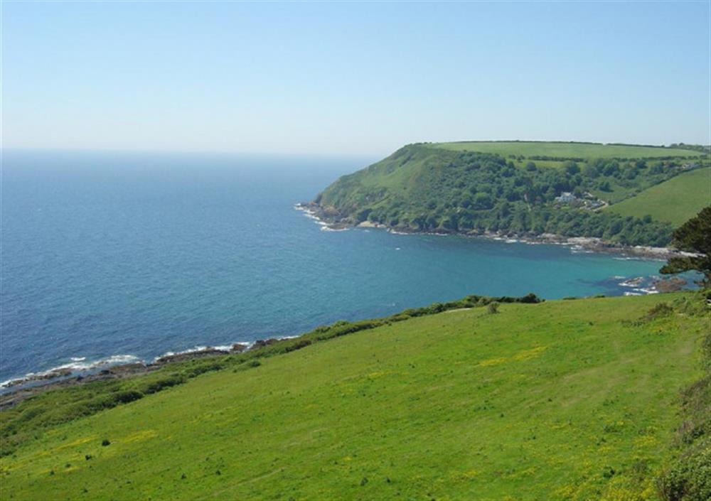 The uninterrupted views enjoyed from the seaview properties at 42 Talland in Talland Bay