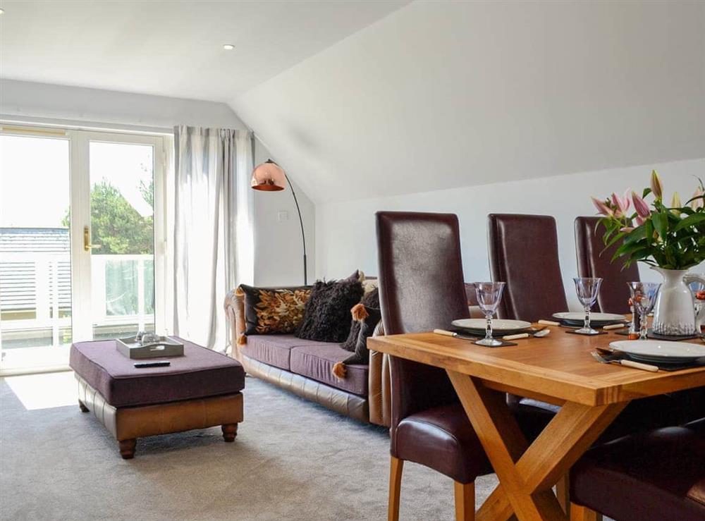 Open plan living space at 43 Queens Court in Banchory, Aberdeenshire