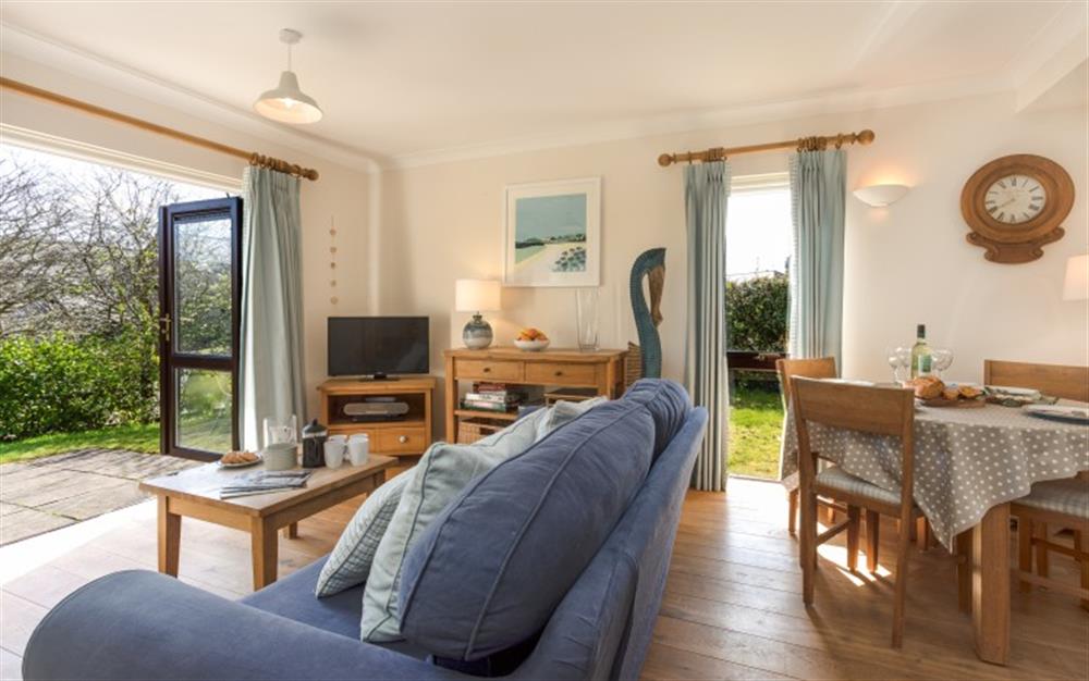 Open the patio doors and let the outside in. at 44 Upper Stables in Maenporth