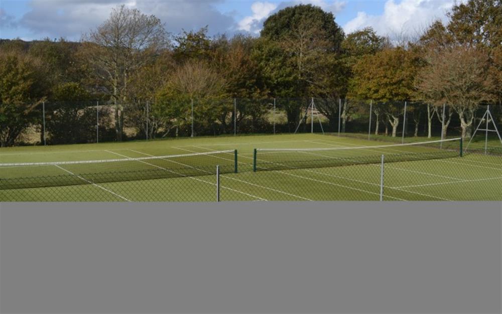 The all weather tennis courts are fairly close to the cottage. at 44 Upper Stables in Maenporth
