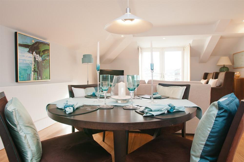 Lovely round dining table with four chairs at 45 Dart Marina in , Dart Marina