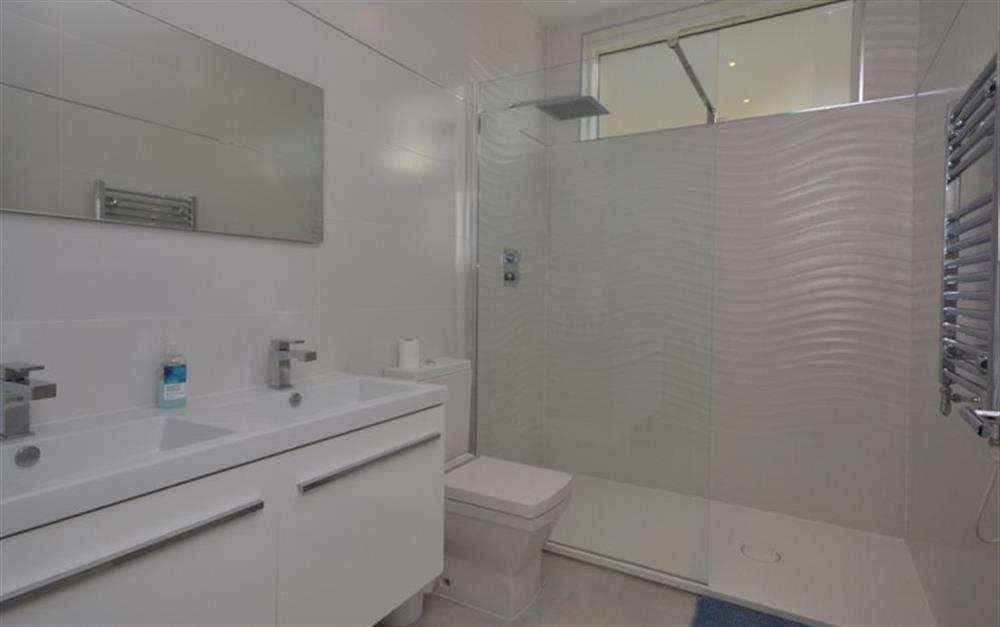 The en suite shower room at 46 Talland in Looe