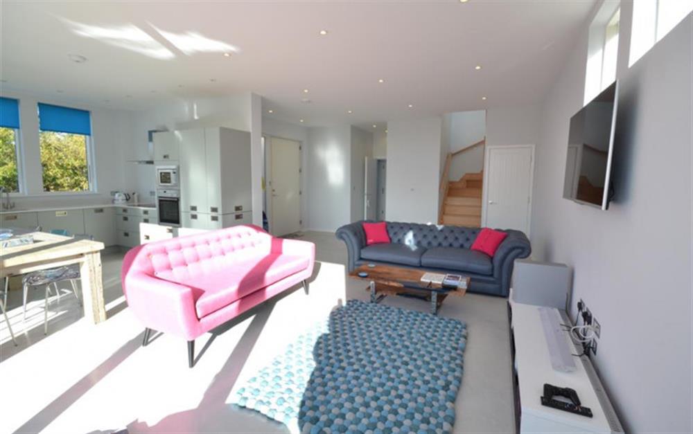 The open plan living area at 46 Talland in Looe
