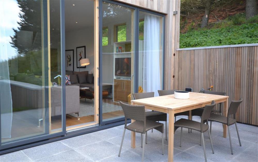 Convenient terrace outside the living room at 47 Talland in Looe