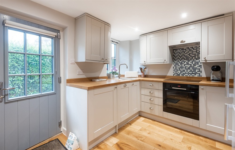 This is the kitchen at 5 Orchard Terrace in Slapton