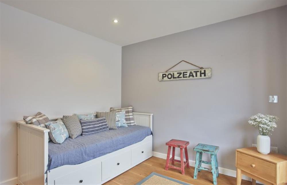 Bedroom four with a single day bed, can be configured in to a king-size on request at 5 The Sands, Polzeath