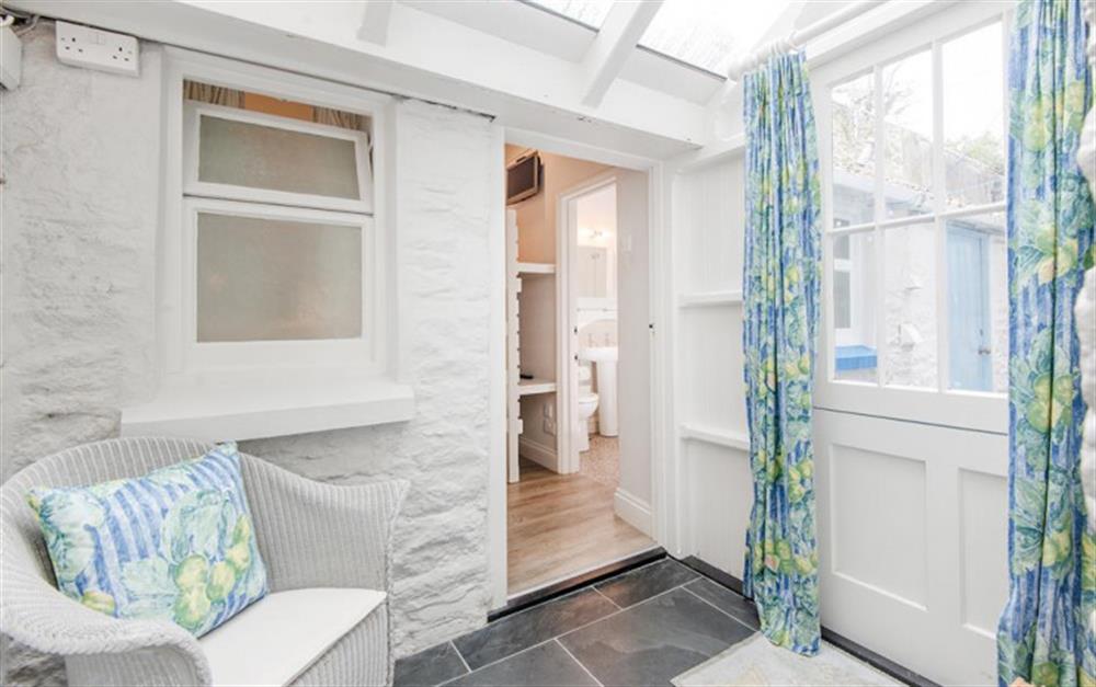 The ground floor rear lobby leading to the bunk room and en suite shower room at 5 Victoria Place in Salcombe
