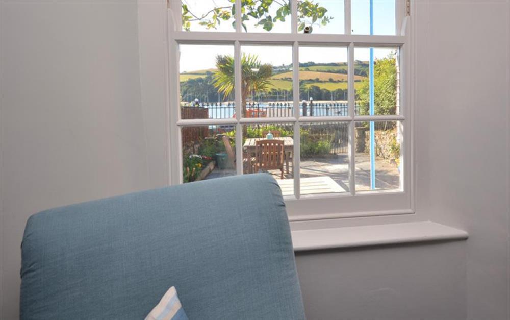 Window view from the living room at 5 Victoria Place in Salcombe