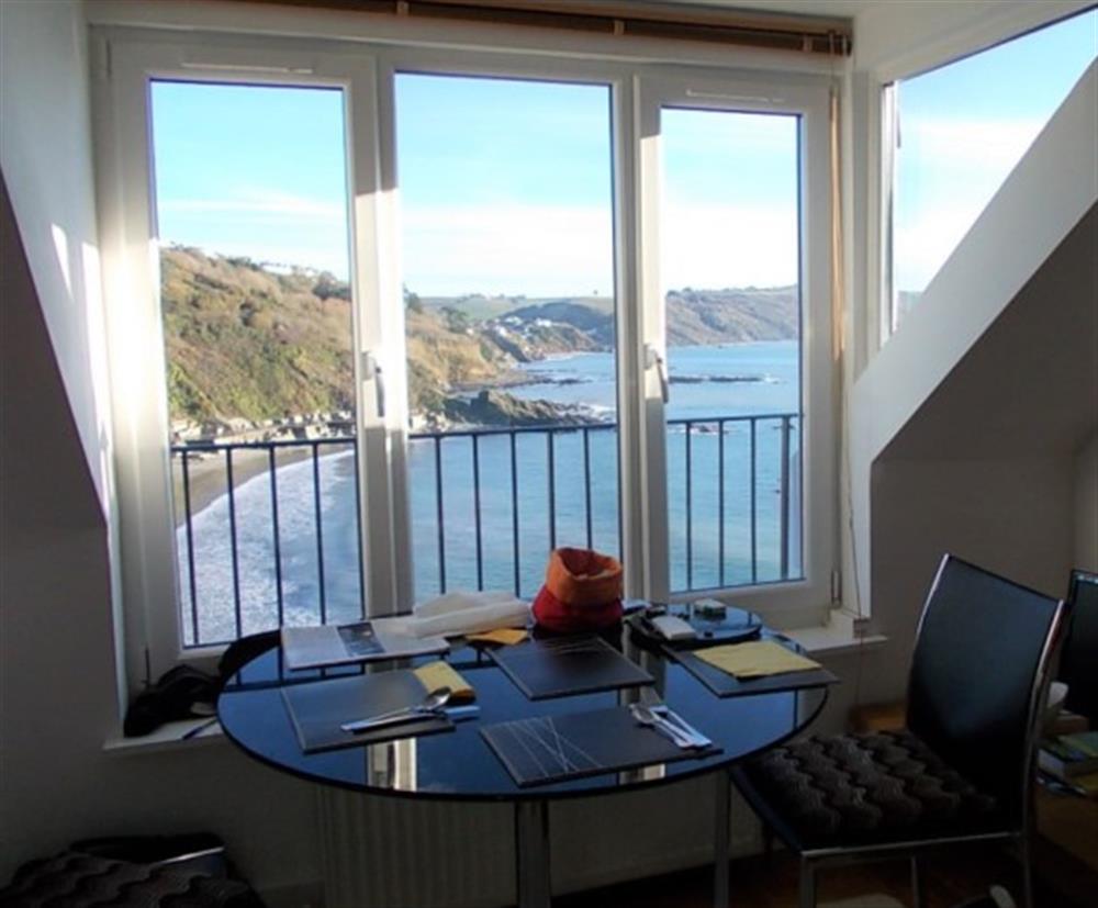 View from dining table at 5 Westcliff Apartment in Looe