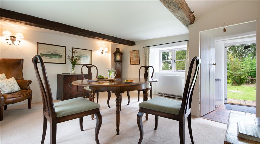 The dining room at 524 Pamphill Green Cottage in Wimborne, Dorset