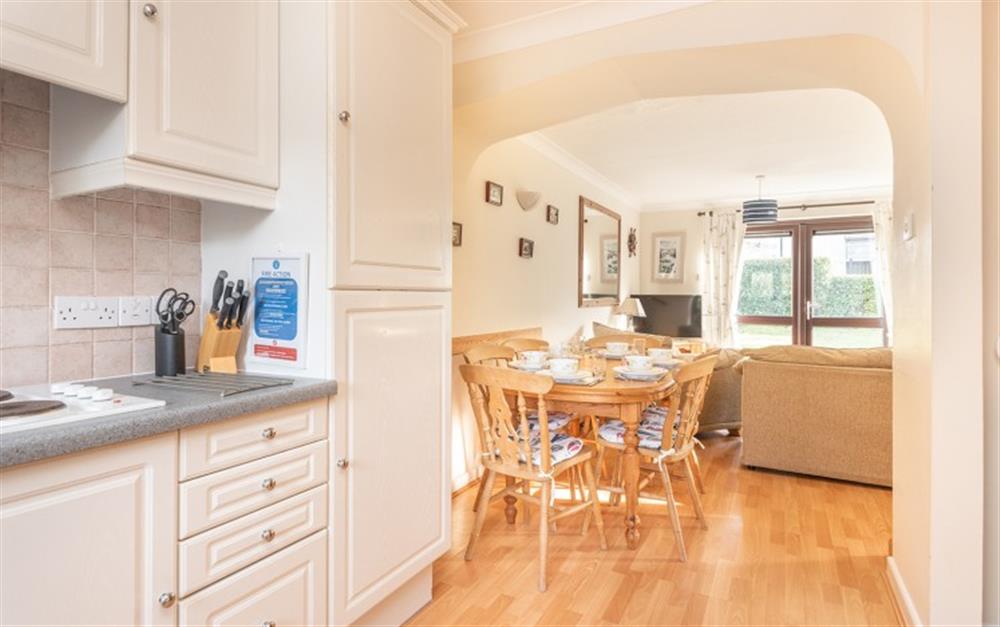 Views of the patio can be seen from the kitchen too at 55 Upper Maen Cottage in Maenporth