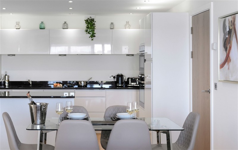 This is the kitchen at 6 Azure, Cornwall