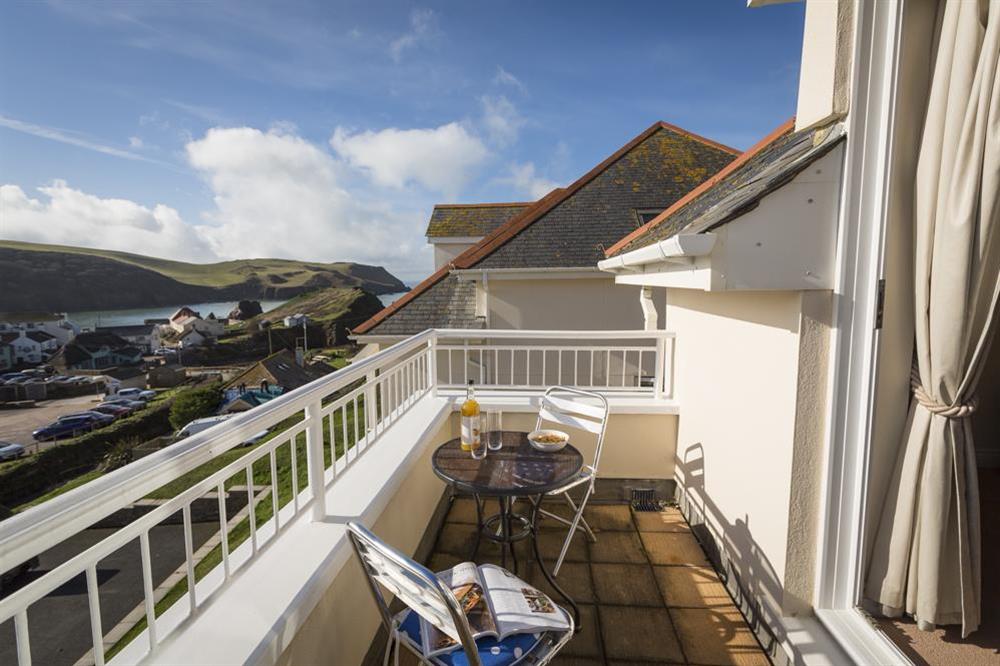 Superb coastal views from the balcony at 6 Chichester Court in Hope Cove, Nr Kingsbridge