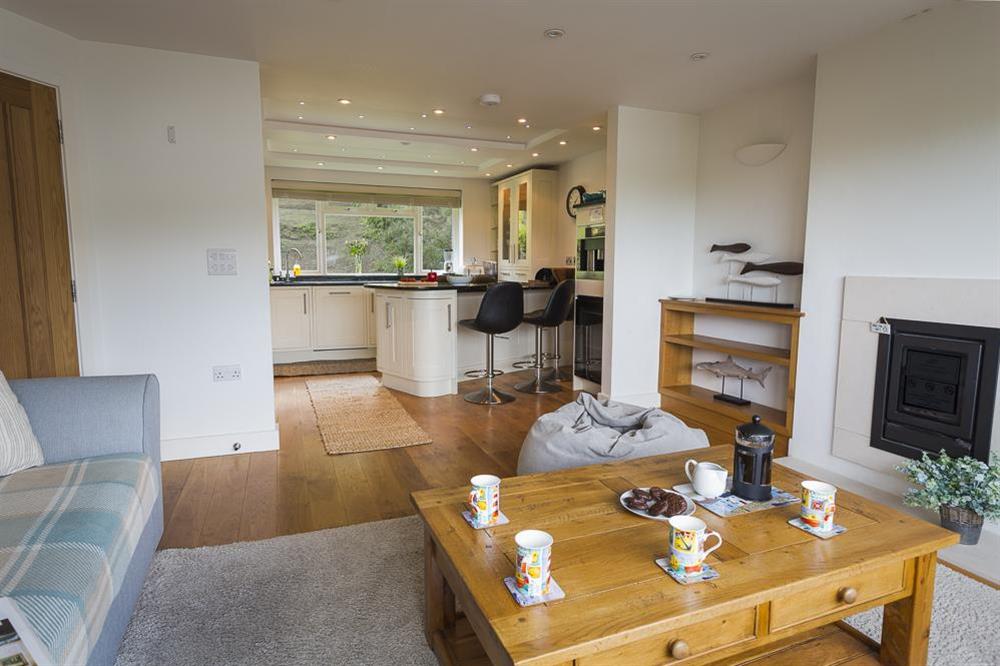 Delightful open plan sitting room with two comfortable sofas (photo 3) at 6 Knowle Court in , Salcombe