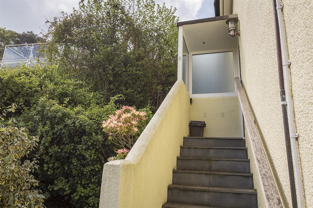 Steps to the entrance of 6 Knowle Court at 6 Knowle Court in , Salcombe